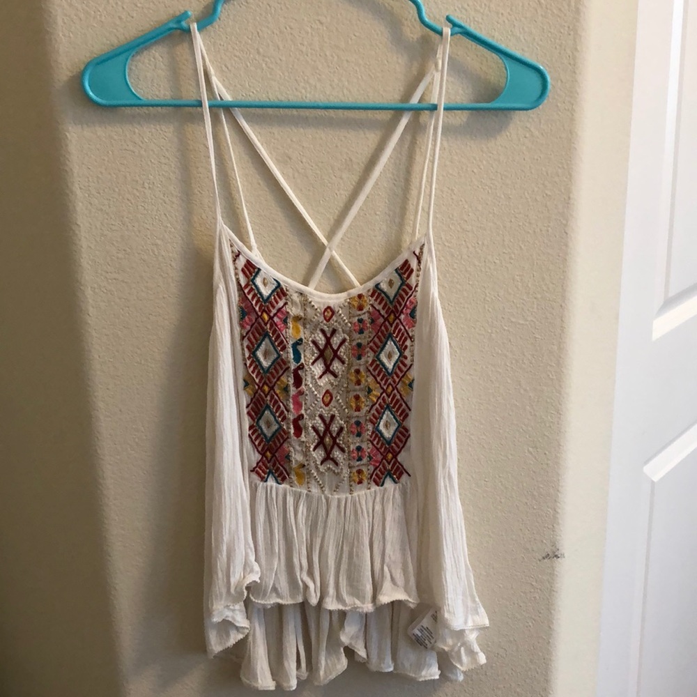 Festive white tank top